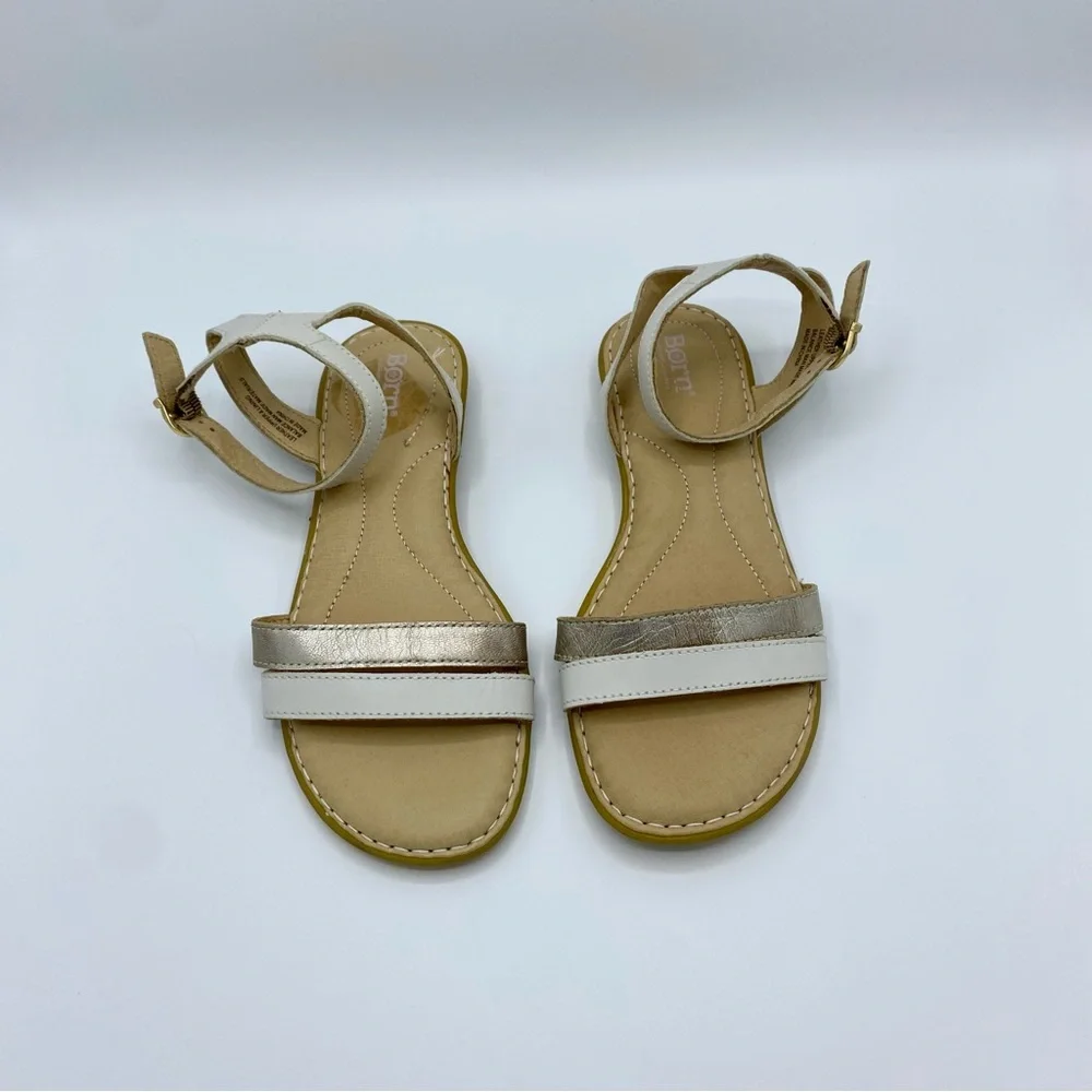 Born White Mai Easy Ankle Strap Sandals Size 7